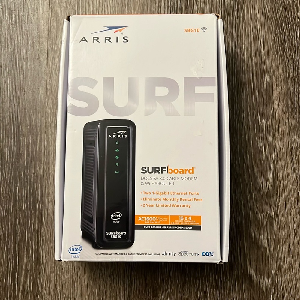 ARRIS SBG10 cable modem and router